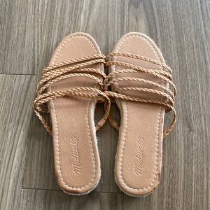 Madewell Espadrille Slide Sandals, size 8 M, amber brown color